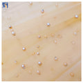 Custom Colorful Pearl Beaded Tulle for Bridal 3D Lace Fabric Support Multiple Colors Production