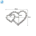 Fashion Heart Shape Rhinestone Buckle Silver Plated Metal Rings Bikini Connector Garment Scarf Strip Decoration Crystal Buckles