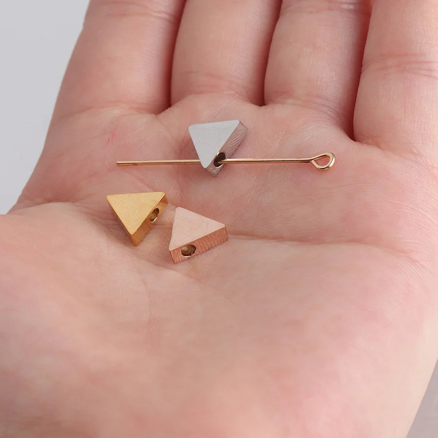 8mm*3mm Stainless Steel Triangle Beads Jewelry Accessories DIY Bracelets Necklaces Earrings Hole18mm Model CK207141 Made China