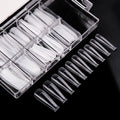 Private Label Package Coffin Nail Tips Clear Extra Long Model Scale Display ABS Designed Box XXL Pre-designed Non-toxic Finger