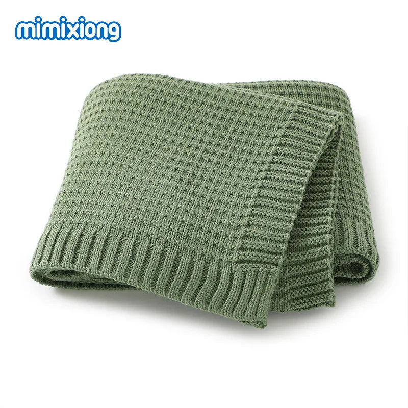 Wholesale Acrylic Fabric Baby Swaddle Blanket Newborn Infant Girls Boys Woolen Knit Blankets MegaBDM