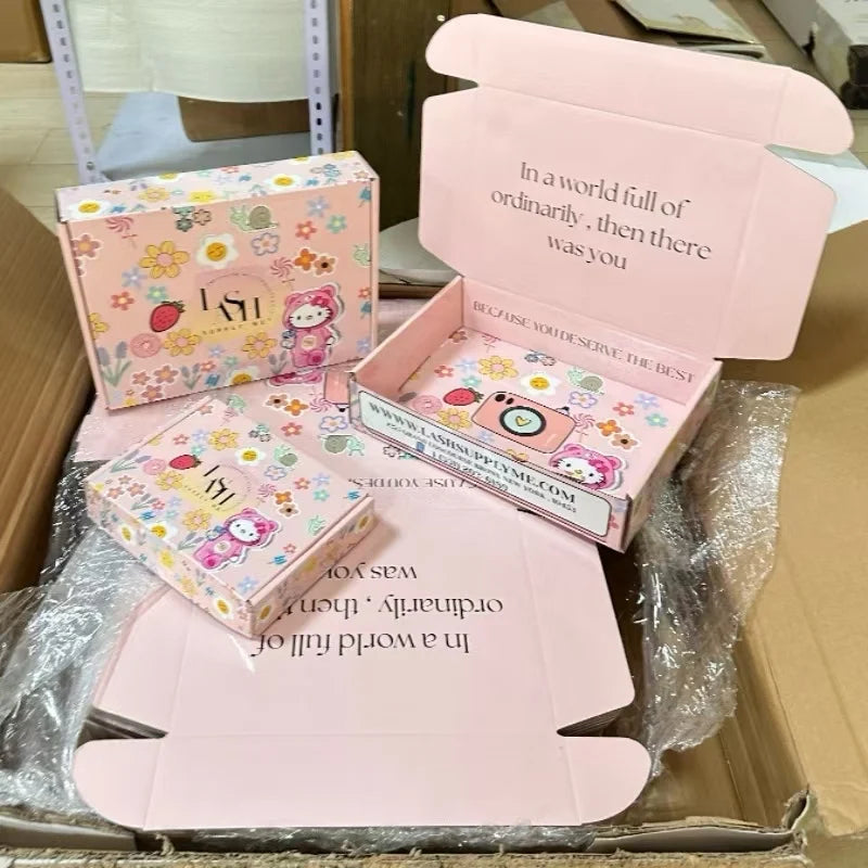Wholesale Custom Printed LOGO Mailers Folding Gift Paper Box Cardboard Black Shipping Corrugated Packaging Mailer Boxes Custom