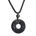 SC Creative Double Pi Xiu Necklace National Style Energy Stone Necklace Natural Black Obsidian Necklace