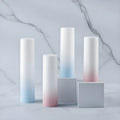 WOGU Pink Blue Airless Bottles Foundation Cosmetic Packaging 20ml 30ml 50ml PP Plastic Spray Vacuum Lotion Serum Pump Bottle
