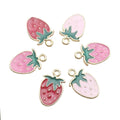 Strawberry Fruit Metal Alloy Pendant Bead Jewelry Making Accessory Earrings Bracelet Spacer Bead