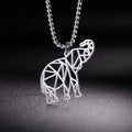 Stainless Steel Hollow Elephant Pendant Necklace Classic Box Chain Fashion Jewelry for Men and Women for Anniversary Occasions
