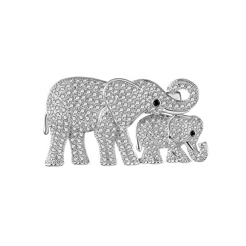 Hot Accessories Diamond Mama Elephant Gifts Brooch Badge