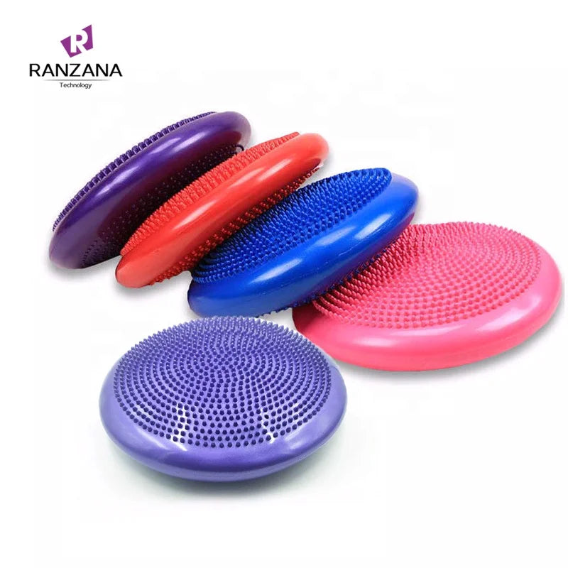 PVC Yoga Balance air Cushion Inflatable Stability Pad Disc Yoga Balance Mat Massage Wobble Balance Air Ball