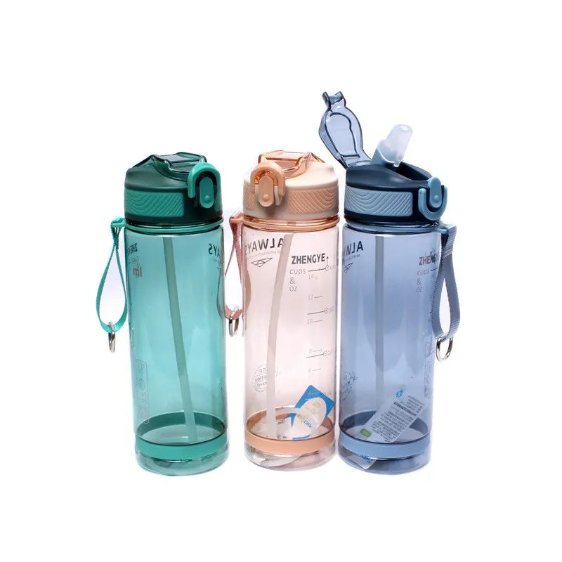 Premium Quality Durable BPA-Free Plastic Custom Silicone 800ml Sport Water Bottle Straw Novelty Gifts Active Lifestyle