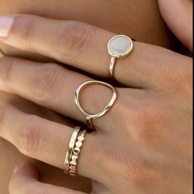 Accessories Women Permanent Jewelry 18k Plain Gold Simple Large Circle Rings Stainless Steel Trendy Simple Gold Plated Jewelry
