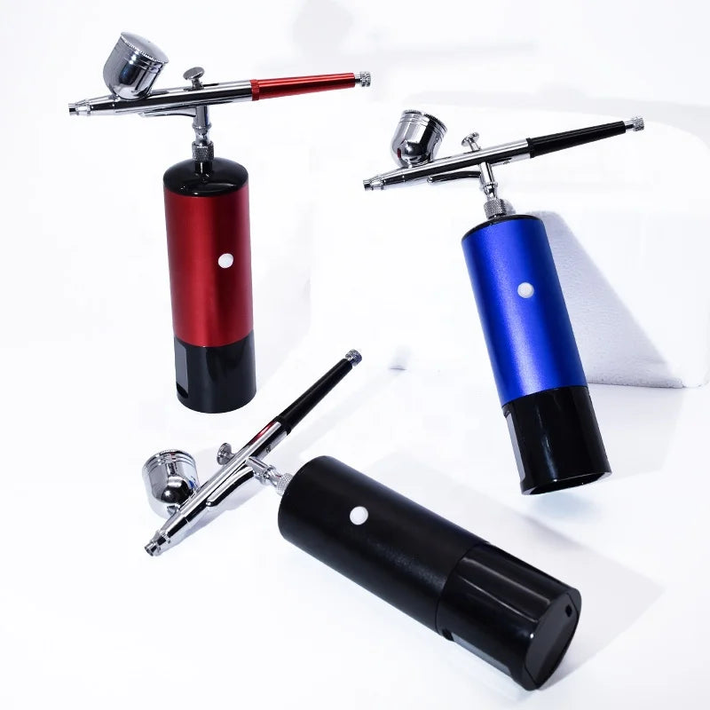 Portable Cordless Cake Airbrush Compressor Kit 35PSI High-Pressure Gravity Dual Action Control Copper ABS for Painting Nail Art