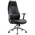 2024 Brown Executive Office Chair PU Leather Modern Ergonomic Adjustable Swivel Lumbar Support 3 Gas Lift Fixed Armrest Aluminum