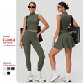 Custom High Stretch Tight Gym Sports Tennis Skirts Women'S Workout Suits Casual Fitness Sportswear Conjunto De Yoga Clothes Set