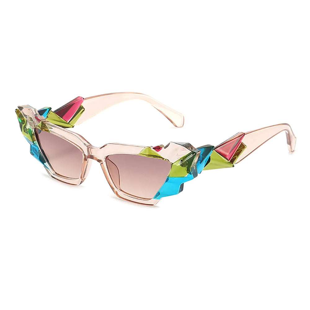 2024 Fashion Vintage Sunglasses Women Eyewear Shades Cat Eyes Square Diamond Ladies Sunglasses