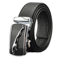 Adjustable Full Grain Mens Black Automatic Leather Men Belt