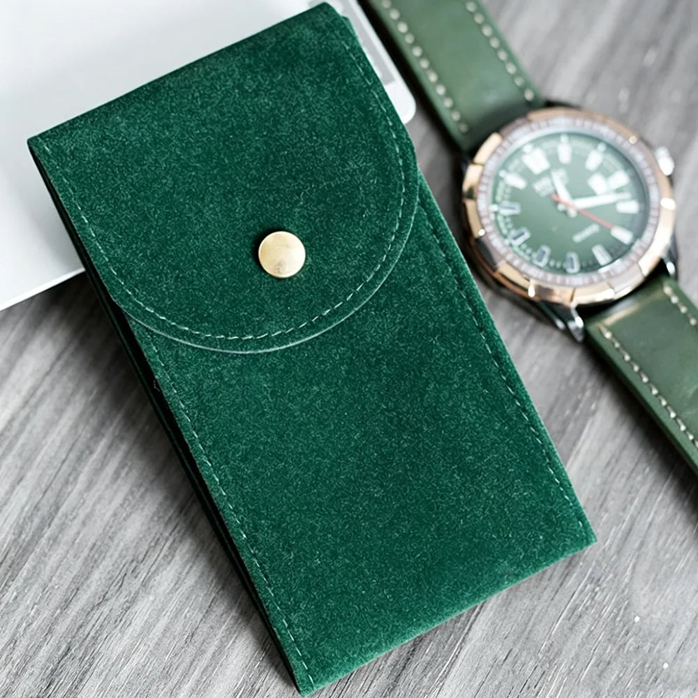Personalized Travel Jewelry Suede Watch Storage Bag for Rolx Customized Black Green Custom LOGO Luxury Gift Velert Watch Pouches