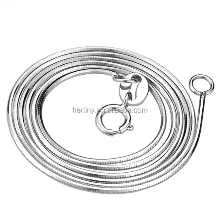 Italian 925 Sterling Silver Snake Chain Necklace for Women Girls 0.8mm