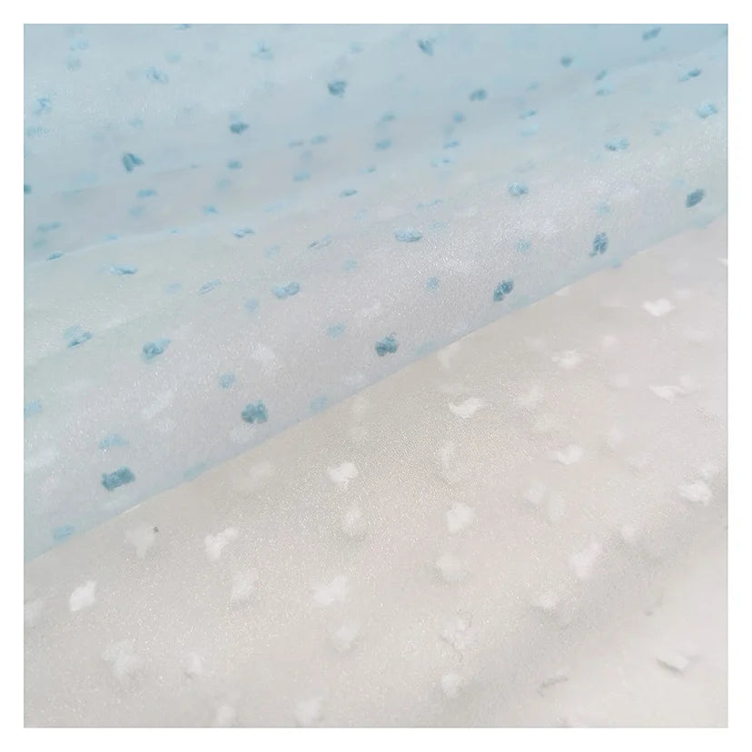Polyester Organza Fabric Dot Design Cutting Flower Bubble Organza Women's Clothing Fabric