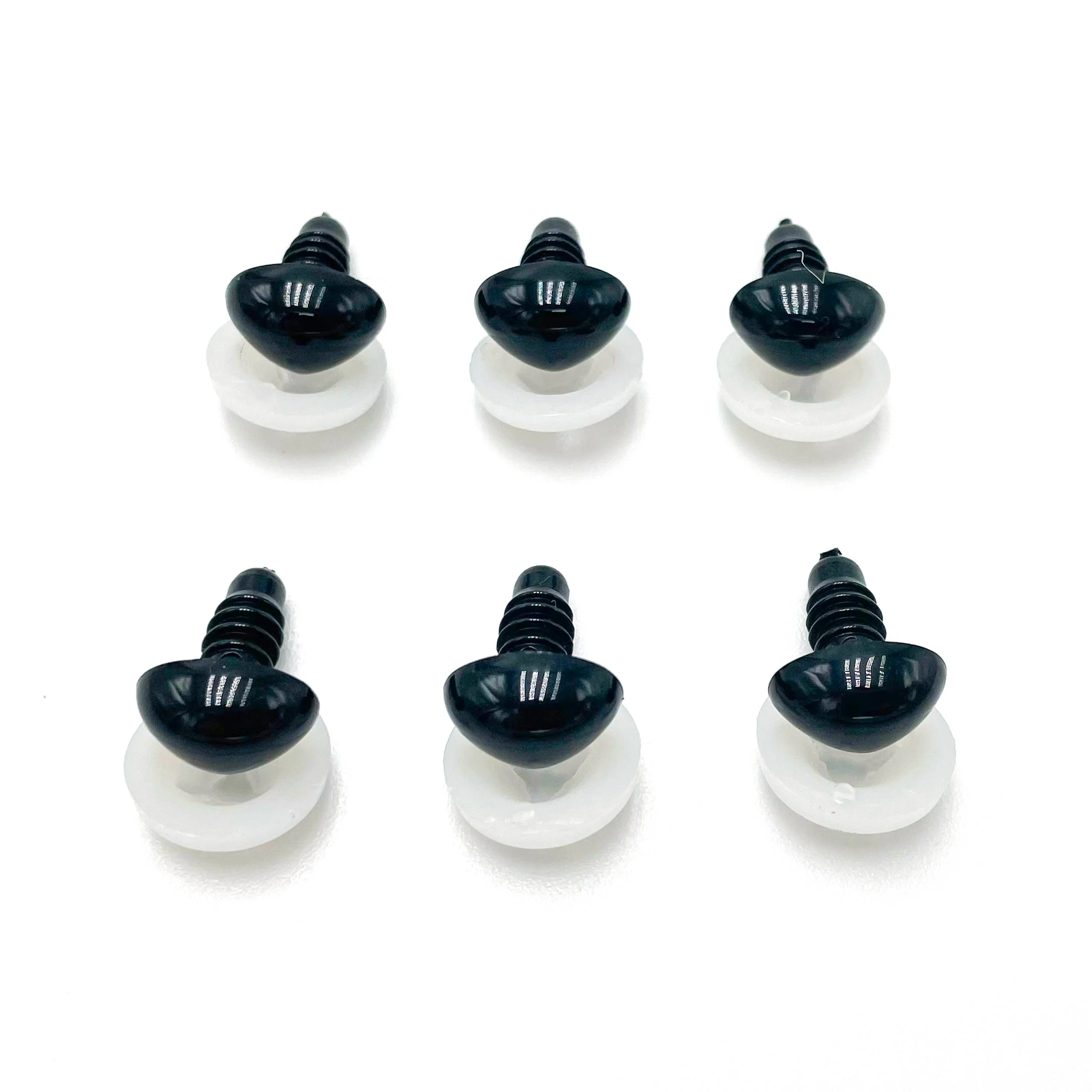 12*9mm Triangle Black Oval Plastic Safety Crochet Toy Noses