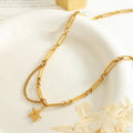 New Fashion Unique Design Cool Stainless Steel Carved Pentacle Tassels Pendant Women Chokers Necklace P788