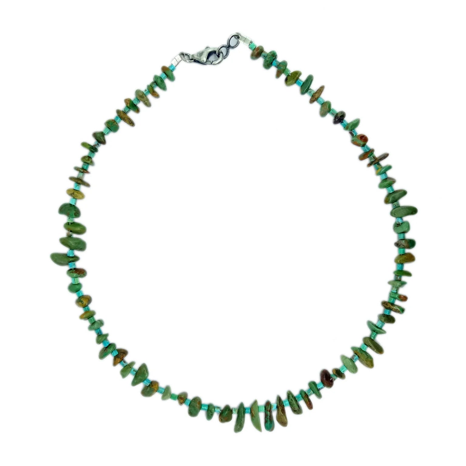 Natural Turquoise Stone 925 Sterling Silver Necklace
