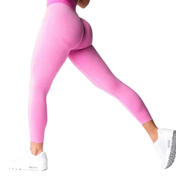 Seamless Peach Hip Tight Yoga Pants Color Blocked Yoga Pants Running Exercise Speed Drying Fitness Pants for Women
