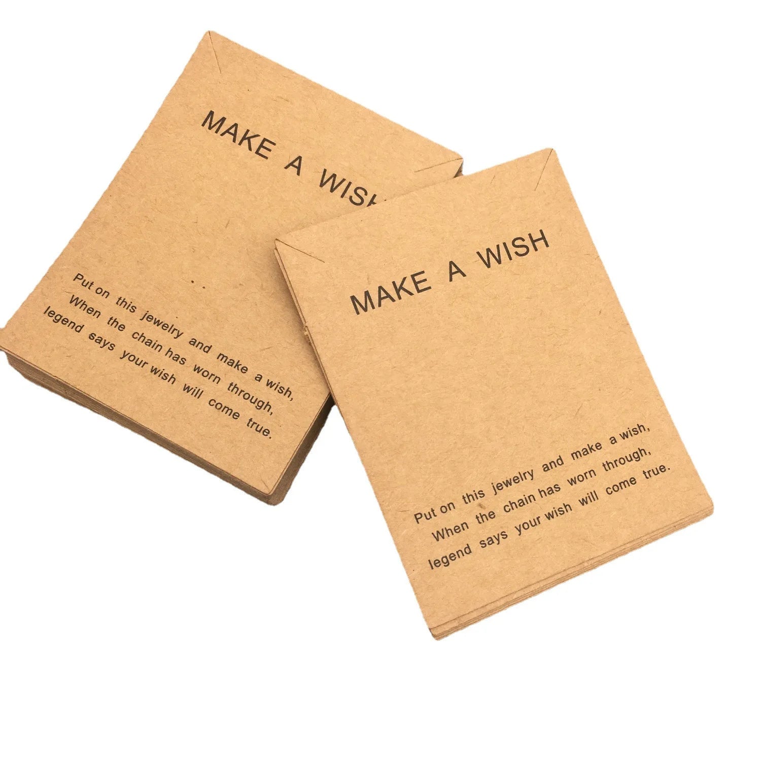 Make Wish One for You One for Me His Hers Couple Gift Bracelet Necklace Jewelry Pack Brown White Display Card-quake Brand