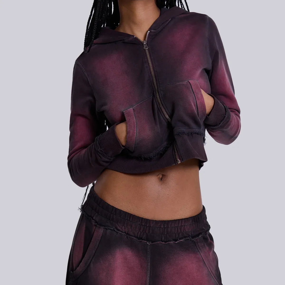 Hot Selling Women's Distressed Terry Cotton Hoodie Set New Arrival Winter Heavy Weight XS Casual Letter Hooded Logo Embroidery