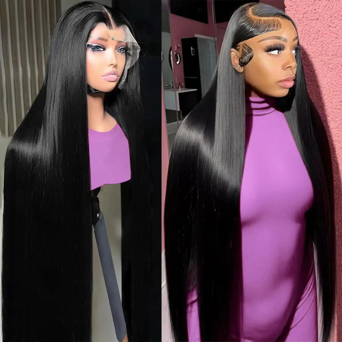 Straight Lace Front Wigs Human Hair Pre Plucked 13x6 Transparent HD Lace Front Wigs Human Hair 180 Density Glueless Wig MegaBDM
