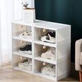 Haogle Wholesale Rectangle Shoe Box Storage Containers Foldable Stackable Shoe Storage Organizer
