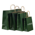 Custom Designed Logo Printed Eco-Friendly Classic Craft Paper Shopping Gift Bags with Patch Handle Custom Sizes for Boutique Use
