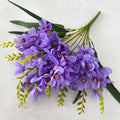 Multicolor- Purple Blue  Flores Artificiales Big Bundle 9 Branch Freesia for Wedding Decoration