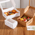 Logo Printed Dessert Pastry Donuts Bakery Packaging Paper Cake Box Windows Clear Lid Chocolate Cupcake Food Packing Boxes
