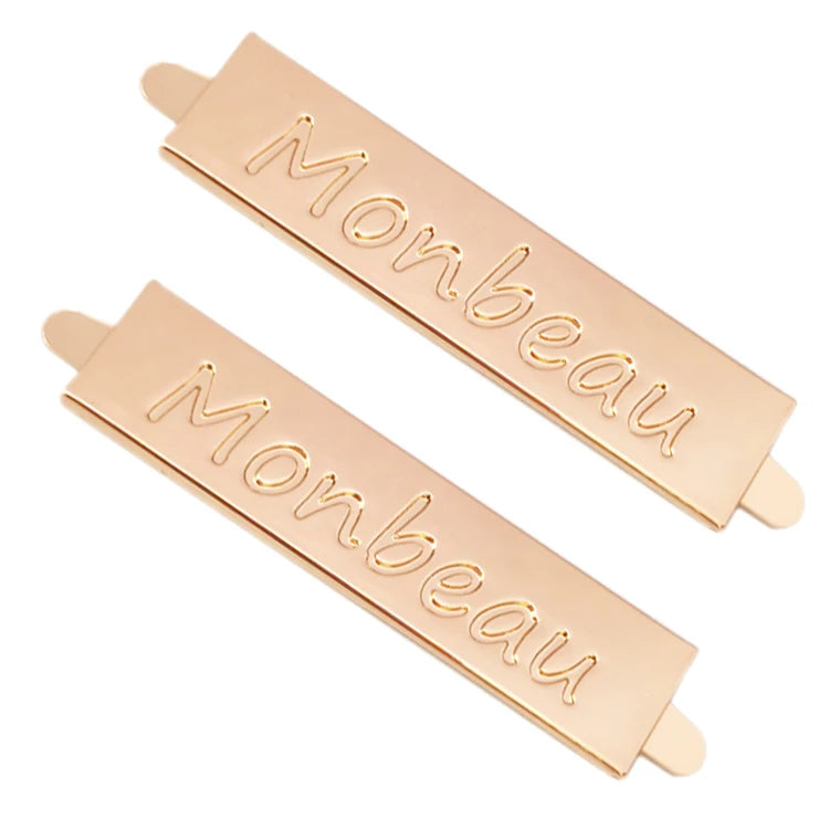 Wholesale OEM Clothing Metal Tag Custom Logo Brand Zinc Alloy Metal Label for Garment Bag Shoes Handbag
