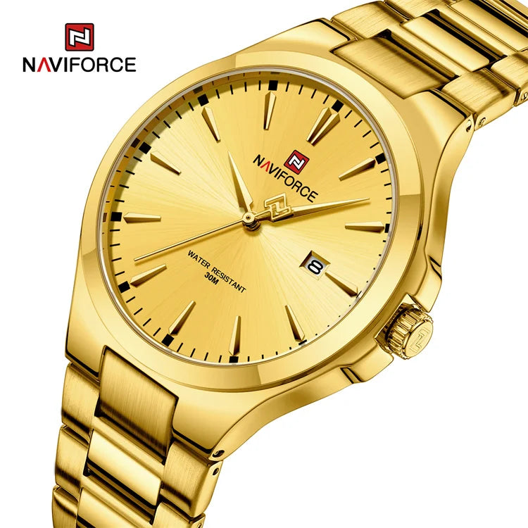 Custom Logo NAVIFORCE 9214 Minimalist Quartz Watch Simple Luxury Watches Men Stainless Steel Strap