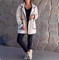 Women's Fall Winter Double Button Mid-length Coat Fashion Plus Size Wool Coats