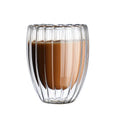 Vertical 250/350/450ml Clear Borosilicate Glass Cup Double Wall Coffee Glass Cup