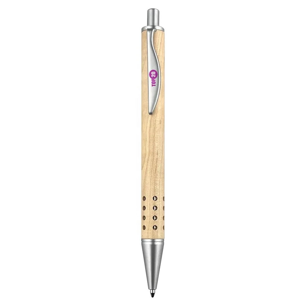 Wholesale Wood Pen Promotional Gifts BP010 Metal Holder Customized Logo Eco Friendly Promotion Advertising Ball Point Wood Pen