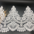 Good Quality Bridal Wedding Border Cord Embroidery Lace Trim With Sequins LT2408B