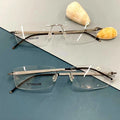 Rimless Prescription Pure Titanium Spectacle Eyewear Custom Logo Luxury Eyeglasses Frames Optical Glasses