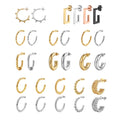 Classic 18k Gold Plated Stainless Steel Chunky Twist Statement C Shape Hoop Earrings Vintage Geometric Thick Plain Stud Earrings