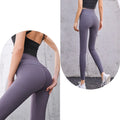 Women's Cross Border Yoga Pants Sports Fitness Running Pants Hot Sale Plus Size Solid Pattern High Waist Front Logo