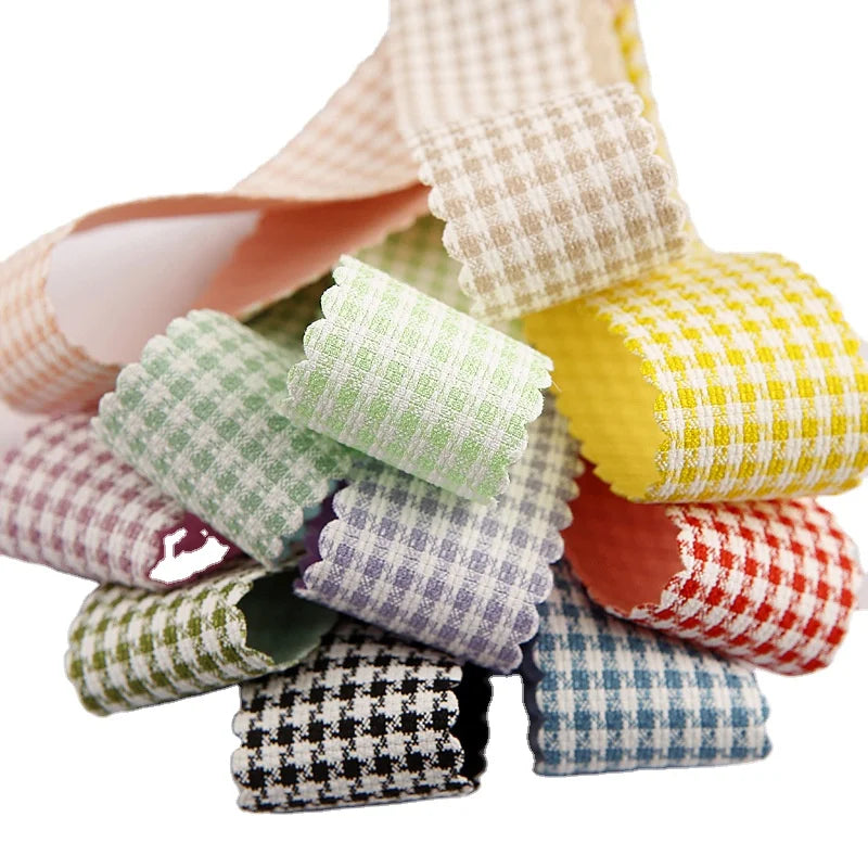 Lace Plaid Strap Cake Baking DIY Bow Webbing Diy Hair Accessories Clip Hat Shoe Flower Gift Packing Bouquet Tooth Edge Ribbons