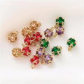 Dainty 6mm 8mm Gold Plated Ball Shaped Pendant Simple Colored Zircon Dnagle Charm for Diy Earring Bracelet Jewelry Accessories