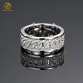 18K Plated White Gold Ring Hip Hop Style Iced Out Full Diamond Jewelry Cuban Ring Lab GrownDiamond Moissanite Rings Band for Men