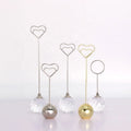 New Arrival Simple Food Labels Table Numbers Display Crystal Metal Ball Base Table Card Memo Clip Holder for Hotel Restaurant