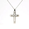 Fashion Christian Cross Necklace Stainless Steel Gold Plated Link Chain Zircon Imitation Pearl Pendant Third Party Certified for