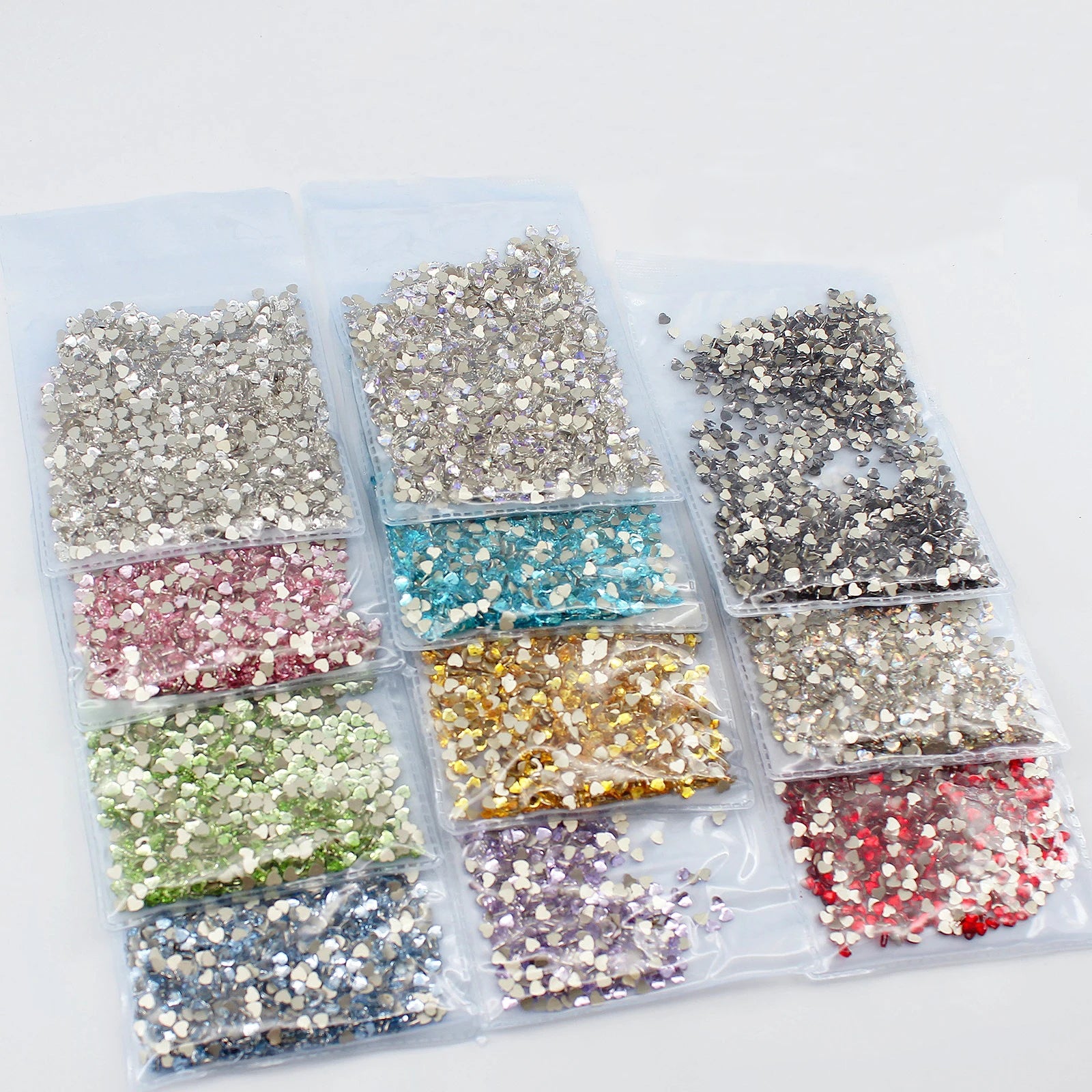Wholesale Mini 3mm Heart Shape Crystal Stones Non Hot Fix Strass Flatback Glass Nail AB Rhinestone for Nail Art Decoration