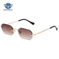 Teenyoun Retro Frameless Sunglasses Men Small Rectangla Lentes De Sol Gradient Square Rimless Vintage Women
