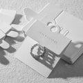 Custom Display Cards White Unique Private Brand Logo Jewelry Display Cards for Rings With Hang Hole